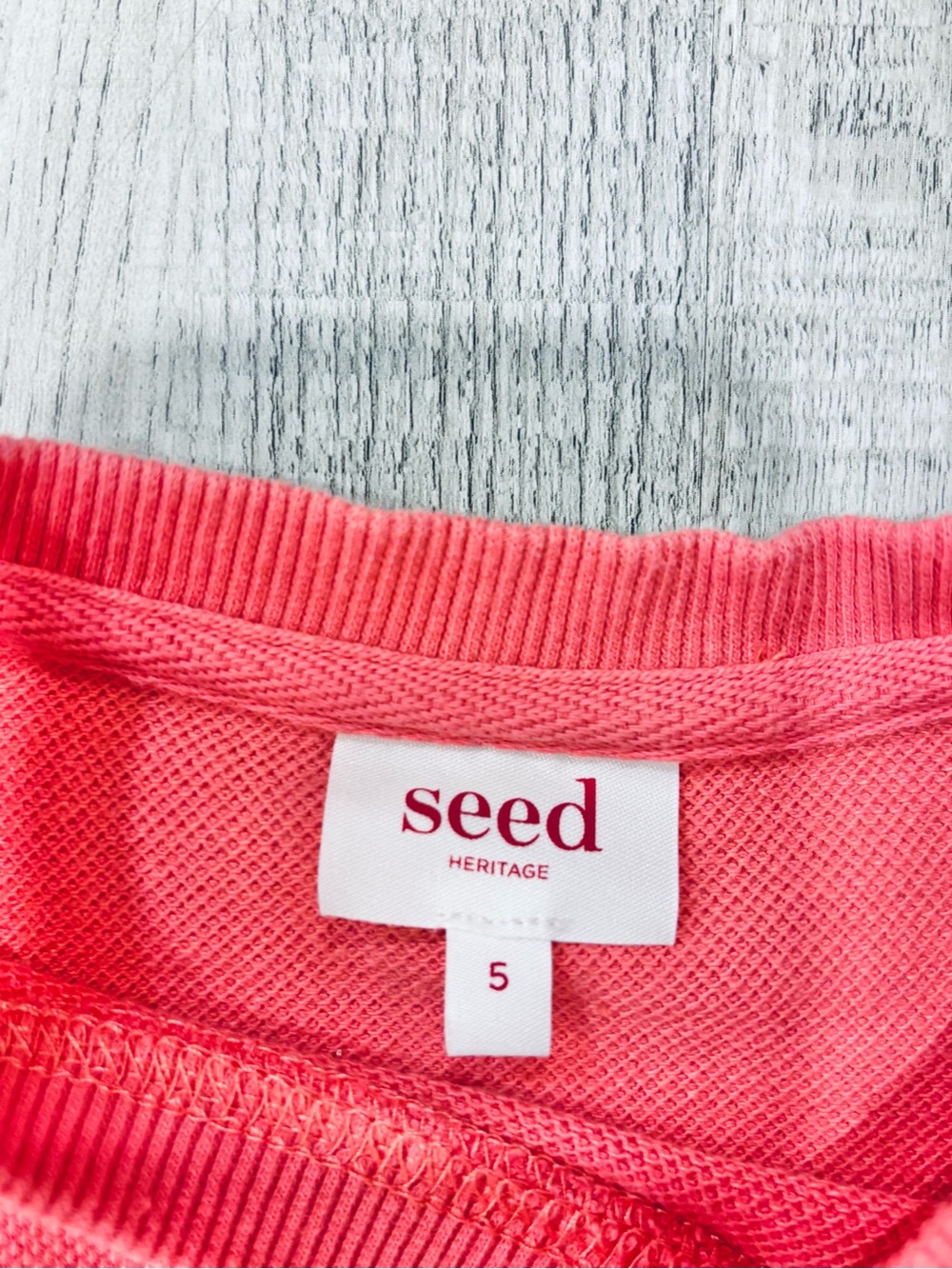 Seed Heritage Coral Pink lightweight Crewneck Sweatshirt Size 5 - Picture 4 of 7